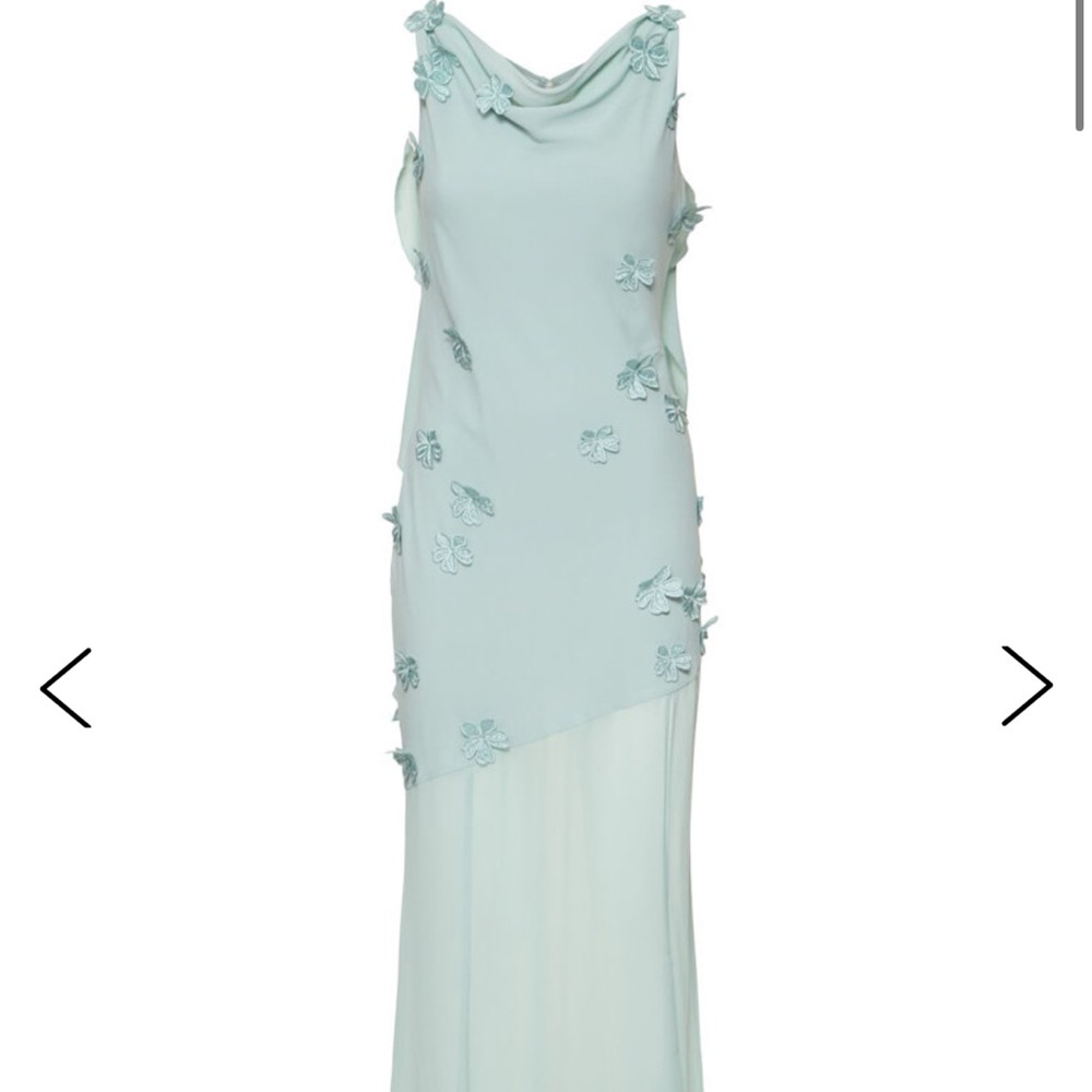 Rotate baby blue embellished flower dress